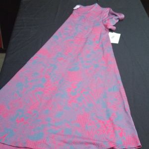 NWT Large LulaRoe Carly Dress - Pink and Grey